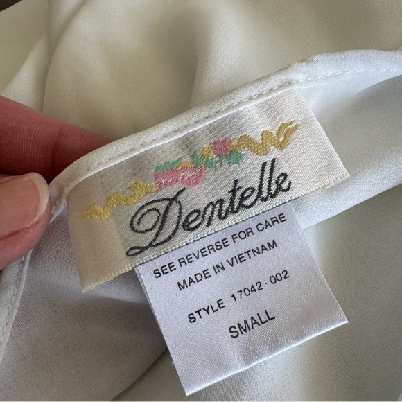 Vintage Elegant White Lace Slip Dress with Embroideries and Pearl Beading - Picture 11 of 11